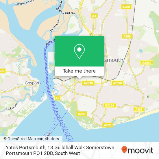 Yates Portsmouth, 13 Guildhall Walk Somerstown Portsmouth PO1 2DD map