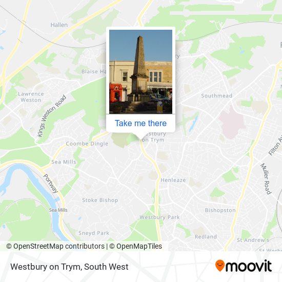 Westbury on Trym map