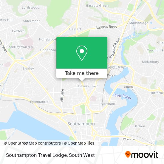 Southampton Travel Lodge map