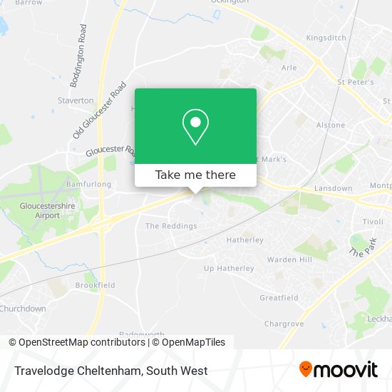 Travelodge Cheltenham map