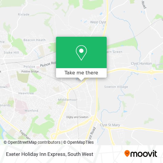 Exeter Holiday Inn Express map