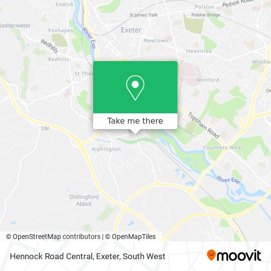 Hennock Road Central, Exeter map