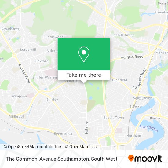The Common, Avenue Southampton map