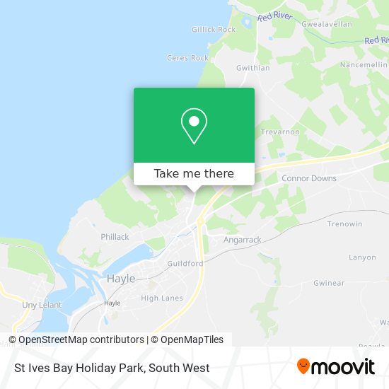 How to get to St Ives Bay Holiday Park in Cornwall by bus or train?