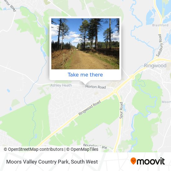 How to get to Moors Valley Country Park in East Dorset by bus?