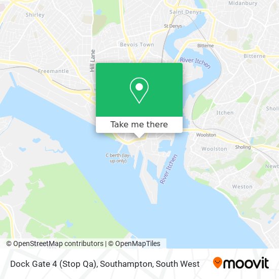 Dock Gate 4 (Stop Qa), Southampton map