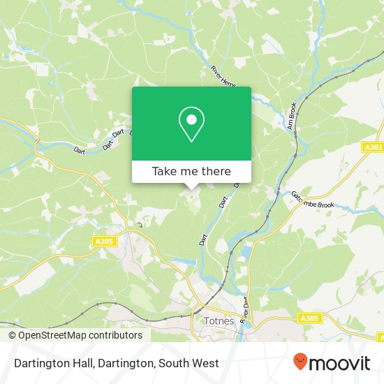 Dartington Hall, Dartington map