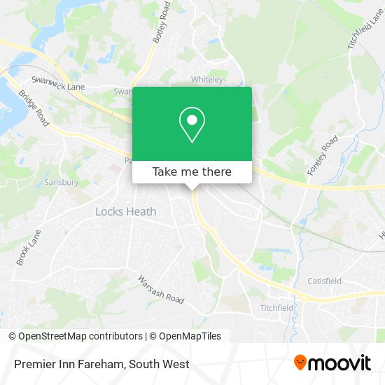 Premier Inn Fareham map