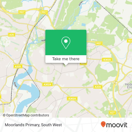 Moorlands Primary, Kesteven Way Southampton Southampton SO18 5 map