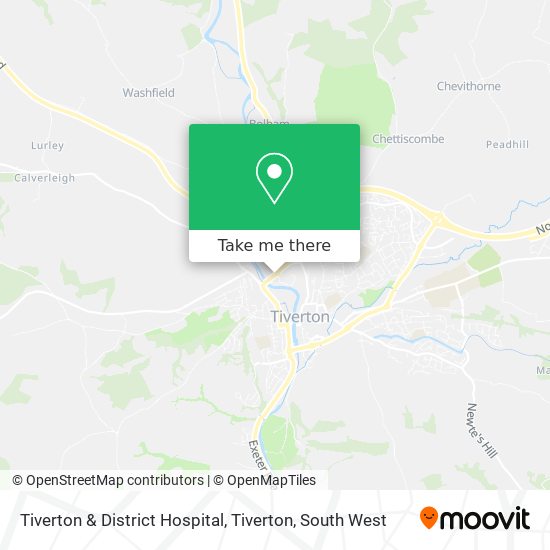 Tiverton & District Hospital, Tiverton map
