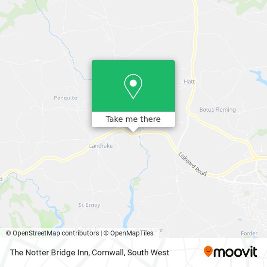 The Notter Bridge Inn, Cornwall map