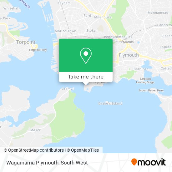 Wagamama Plymouth map