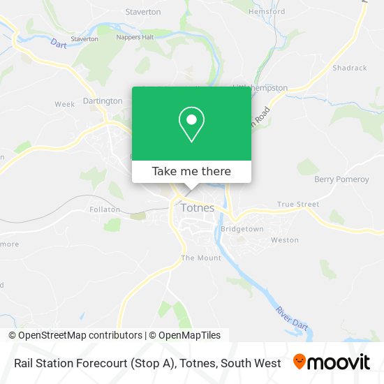 Rail Station Forecourt (Stop A), Totnes map