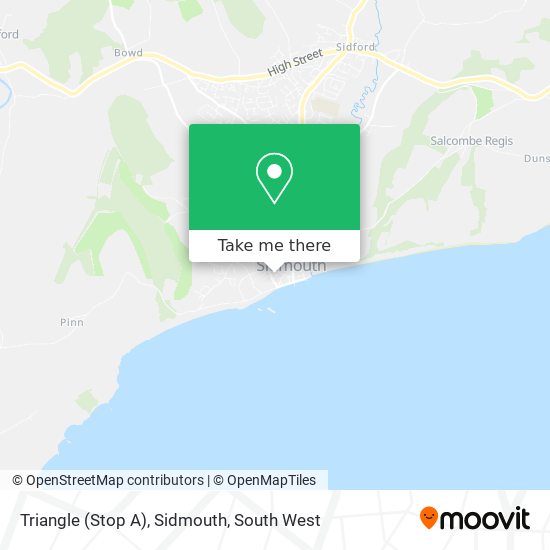 Triangle (Stop A), Sidmouth map
