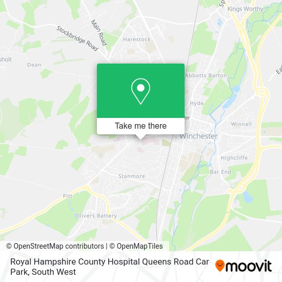 How to get to Royal Hampshire County Hospital Queens Road Car Park in