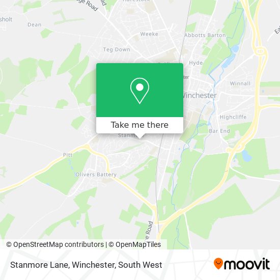 Stanmore Lane, Winchester map