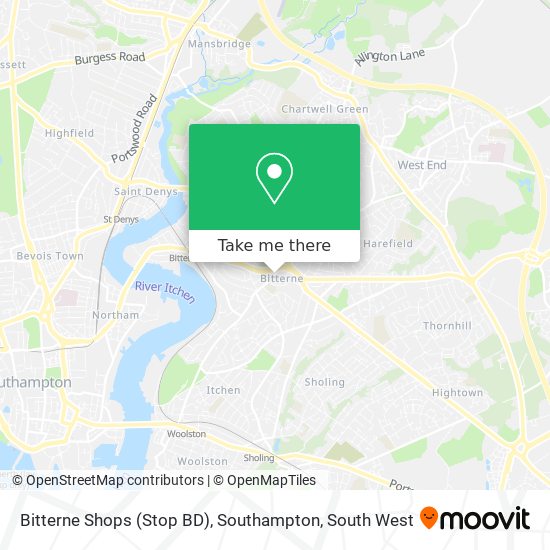 Bitterne Shops (Stop BD), Southampton map