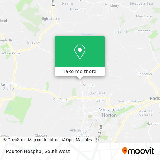 Paulton Hospital map