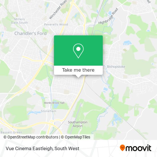 Vue Cinema Eastleigh map