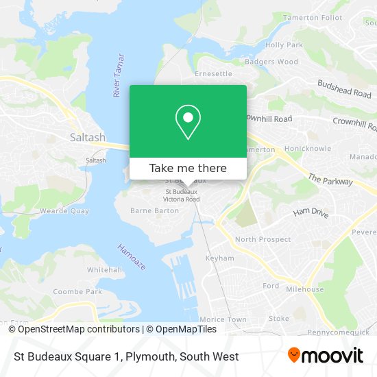 St Budeaux Square 1, Plymouth map