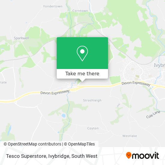 Tesco Superstore, Ivybridge map