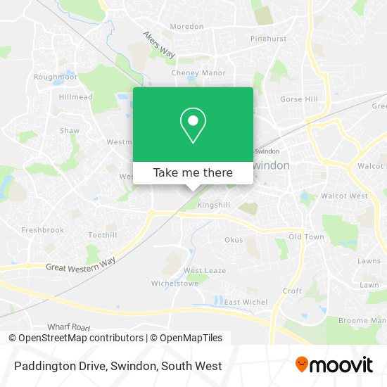 Paddington Drive, Swindon map