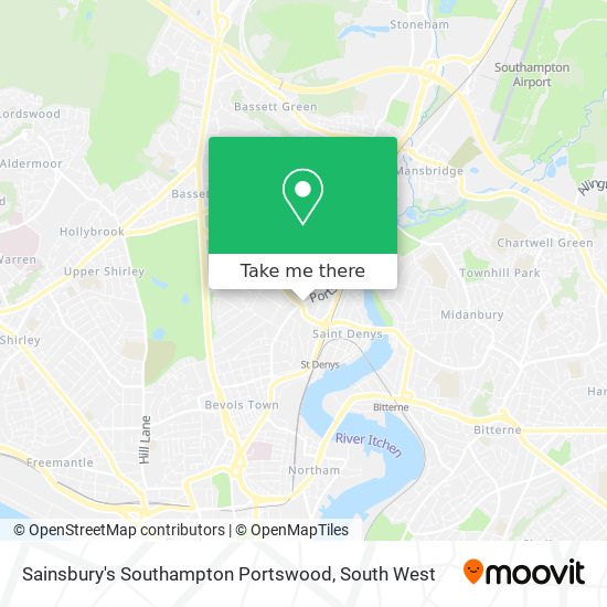 Sainsbury's Southampton Portswood map