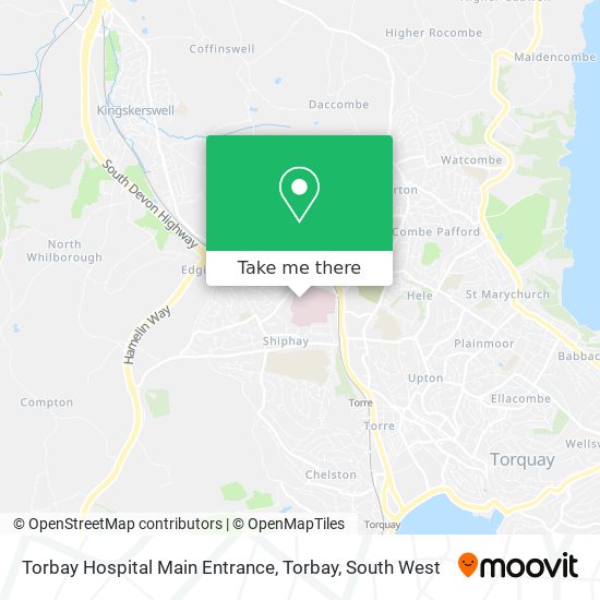 Torbay Hospital Main Entrance, Torbay map