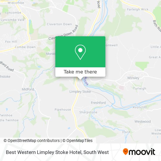 Best Western Limpley Stoke Hotel map