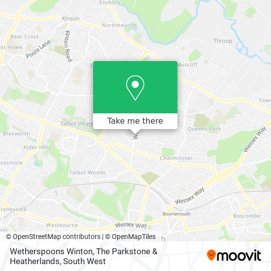 Wetherspoons Winton, The Parkstone & Heatherlands map