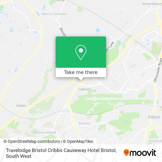 Travelodge Bristol Cribbs Causeway Hotel Bristol map