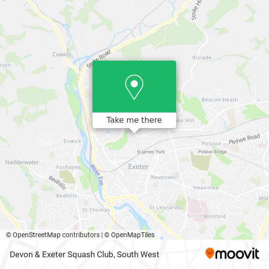 Devon & Exeter Squash Club map