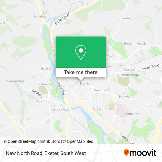 New North Road, Exeter map