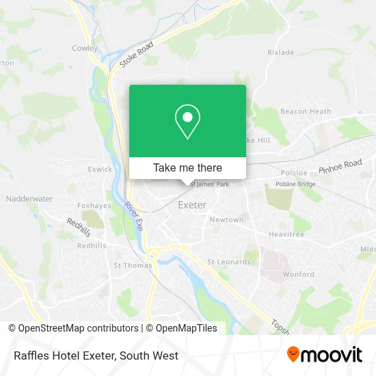 Raffles Hotel Exeter map