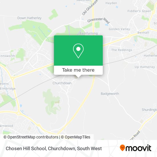 Chosen Hill School, Churchdown map