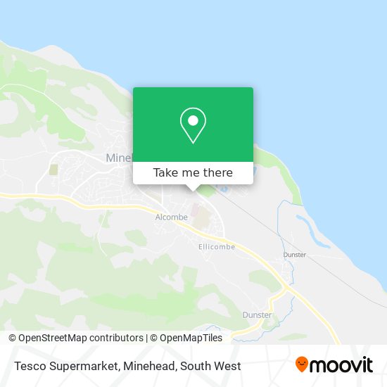 Tesco Supermarket, Minehead map
