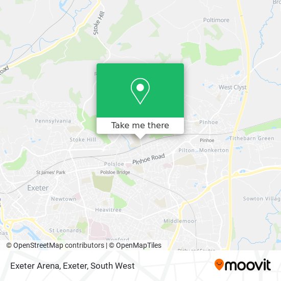 Exeter Arena, Exeter map