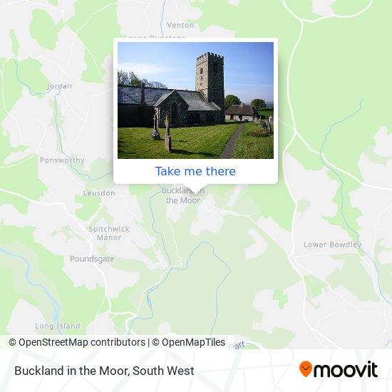 Buckland in the Moor map
