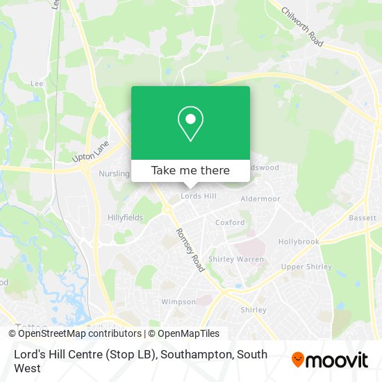 Lord's Hill Centre (Stop LB), Southampton map