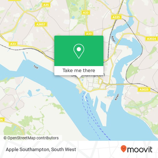 Apple Southampton, West Quay Road Southampton map