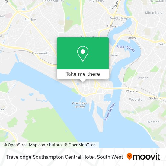 Travelodge Southampton Central Hotel map