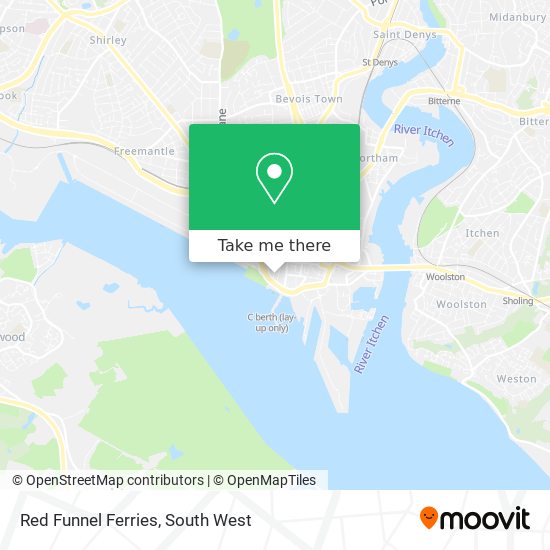 Red Funnel Ferries map