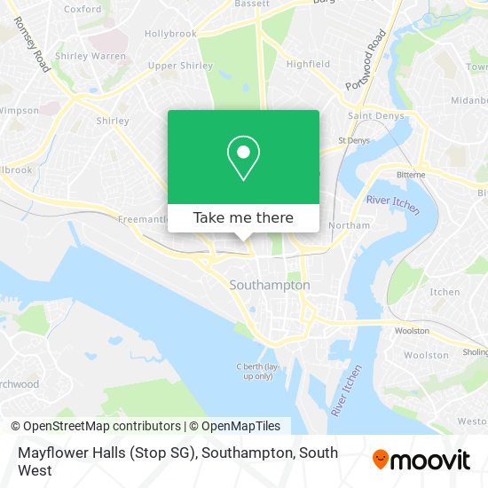 Mayflower Halls (Stop SG), Southampton map