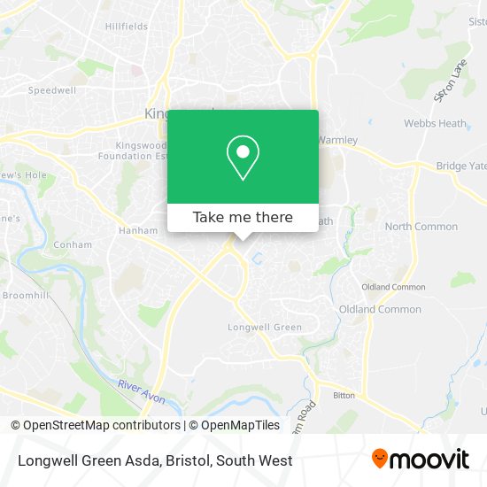 Longwell Green Asda, Bristol map