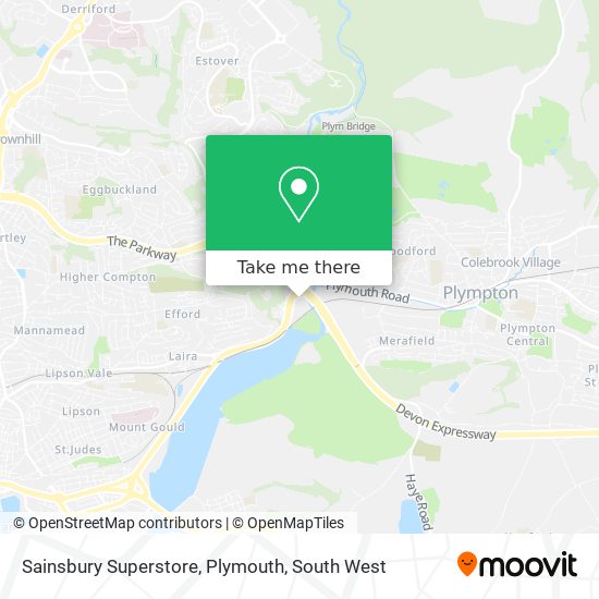 Sainsbury Superstore, Plymouth map