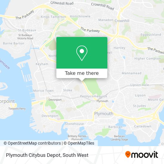 Plymouth Citybus Depot map