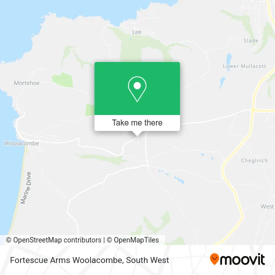 Fortescue Arms Woolacombe map