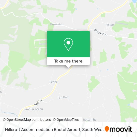 Hillcroft Accommodation Bristol Airport map