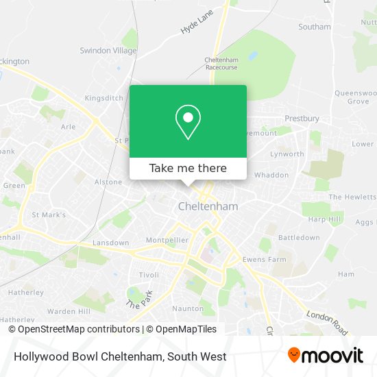 Hollywood Bowl Cheltenham map