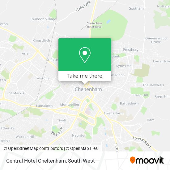 Central Hotel Cheltenham map